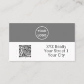 シンプルグレー白実在地投資家 名刺 (裏面)