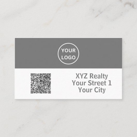 シンプルグレー白実在地投資家 名刺 (裏面)