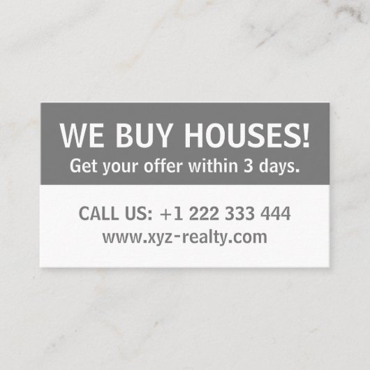 シンプルグレー白実在地投資家 名刺 (正面)