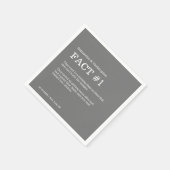 シンプルグレー結婚ホワイトの事実 スタンダードカクテルナプキン (角)