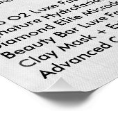 シンプルグレー美しいサロンサービスメニューポスター ポスター (コーナー)