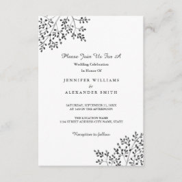 シンプルグレー自然結婚式招待状 招待状