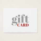 シンプルグレー赤白美しいギフトカード (正面)