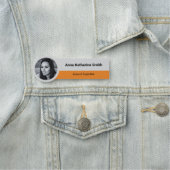 シンプルグレー黒オレンジ色のプロファイル画像の専門知識 名札 (インサイチュ)