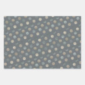 シンプルグレー&シルバー水玉模様モダン&エレガント ラッピングペーパーシート (正面3)