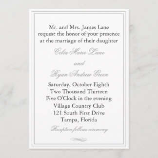 シンプルグレ縁ど結婚式招待状 招待状