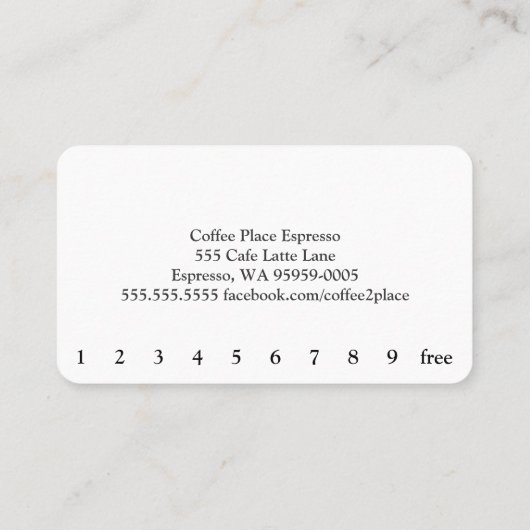 シンプルグーディワードダークロイヤリティコーヒーパンチカード ロイヤリティカード (裏面)