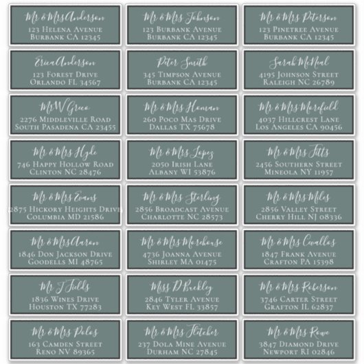 シンプルグ結婚リーンズゲスト住所 シール (正面)