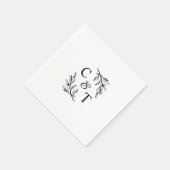 シンプルグ結婚レリーモノグラム スタンダードカクテルナプキン (角)