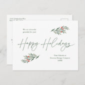 シンプルグ葉リービジネス シーズンポストカード (正面/裏面)