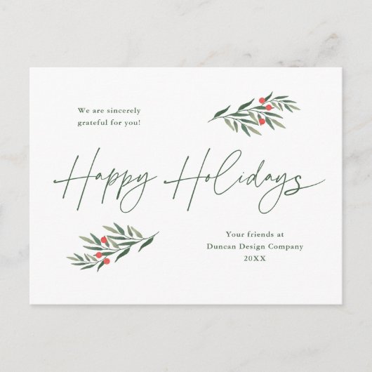 シンプルグ葉リービジネス シーズンポストカード (正面)