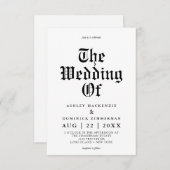 シンプルケルト書結婚跡 招待状 (正面/裏面)