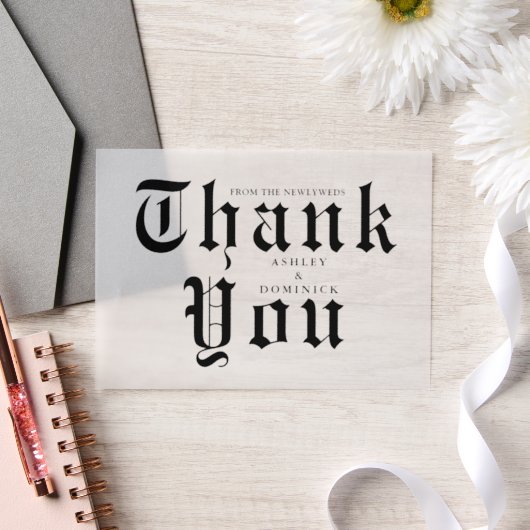 シンプルケルト書道あり結婚 ベラム紙招待状 (ウェディング)