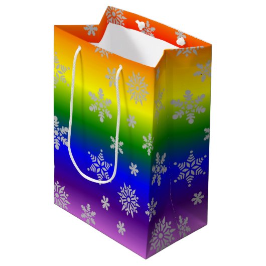 シンプルゲイエレガントクリスマス ミディアムペーパーバッグ (正面アングル)