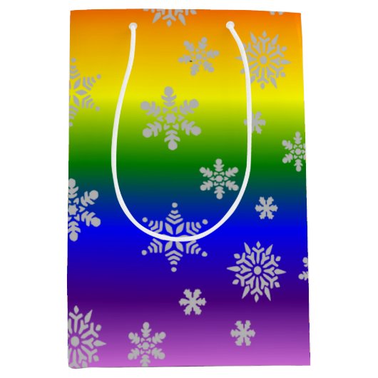 シンプルゲイエレガントクリスマス ミディアムペーパーバッグ (正面)