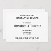 シンプルゲイ結婚のリハ招待状 招待状 (正面/裏面)