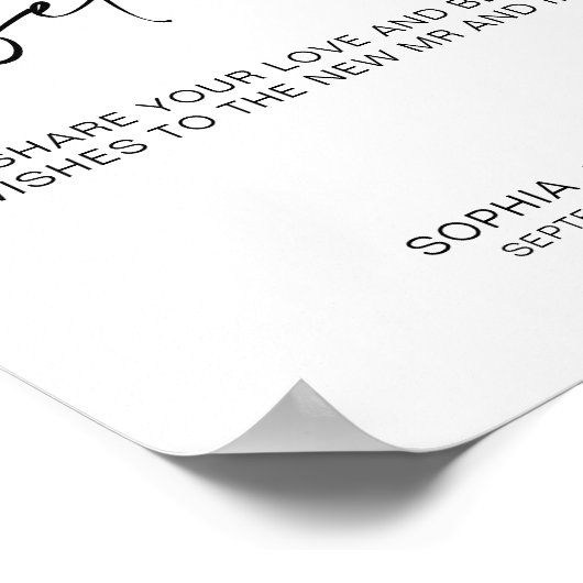 シンプルゲストブック記号 |ゲストブックに署名 ポスター (角)