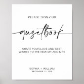 シンプルゲストブック記号 |ゲストブックに署名 ポスター (正面)