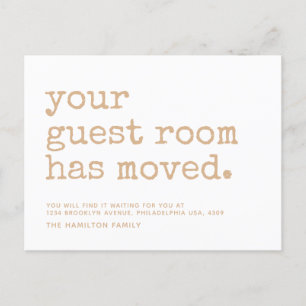 シンプルゲストルームのタイプライターが移動 案内ポストカード