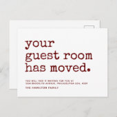 シンプルゲストルームのタイプライターが移動 案内ポストカード (正面/裏面)