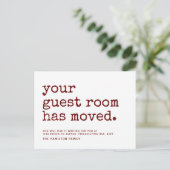 シンプルゲストルームのタイプライターが移動 案内ポストカード (スタンド正面)