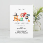 シンプルコスチューム&カクテルハローウィンパーティ 招待状 (スタンド正面)