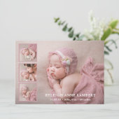 シンプルコラージピンクガール誕生 案内状 (スタンド正面)