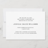 シンプルコラージュのミニマル卒業式 案内状 (裏面)