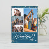 シンプルコラージュの友だち写真ホリデーカード サンキューカード (スタンド正面)