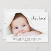 シンプルコラージュ誕生 案内状 (正面)