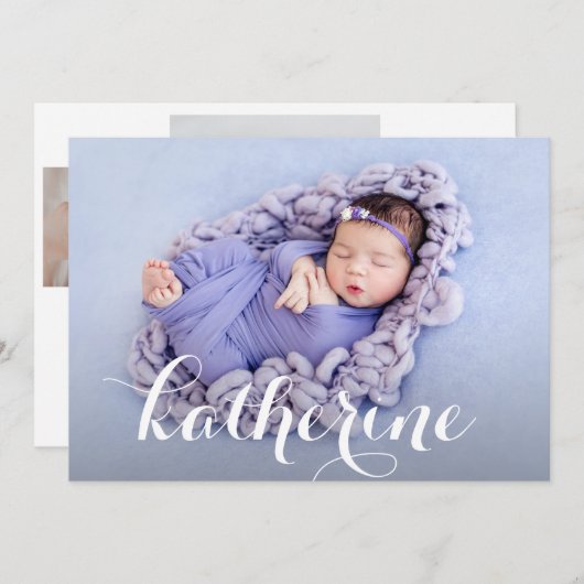 シンプルコラージュ誕生 案内状 (正面/裏面)