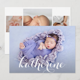 シンプルコラージュ誕生 案内状