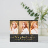 シンプルコラージュ |卒業パーティー招待状 インビテーションポストカード (スタンド正面)