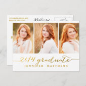 シンプルコラージュ |卒業パーティー招待状 インビテーションポストカード (正面/裏面)