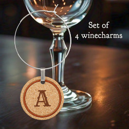 シンプルコルクモノグラムワインチャーム ワインチャーム