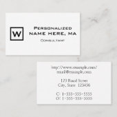 シンプルコンサルタントのプロファイルカード 名刺 (正面/裏面)