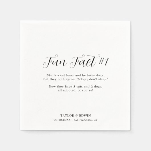 シンプルコンテンポラリーモダンおもしろい結婚事実 スタンダードカクテルナプキン (正面)