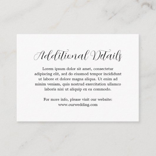 シンプルコンテンポラリーモダン詳細結婚s エンクロージャーカード (正面)