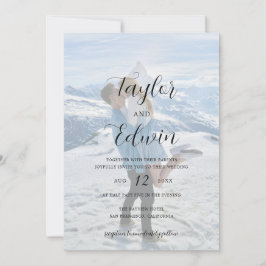 シンプルコンテンポラリー写真モダン結婚の 招待状