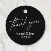 シンプルコンテンポラリー手書き黒感謝 フェイバータグ (裏面)