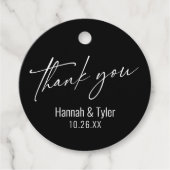シンプルコンテンポラリー手書き黒感謝 フェイバータグ (正面)