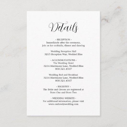 シンプルコンテンポラリー白黒モダン結婚ズ エンクロージャーカード (正面)