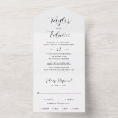 シンプルコンテンポラリー白黒モダン結婚ズ オールインワン招待状 (内側)