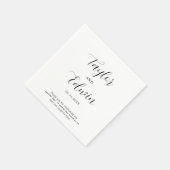 シンプルコンテンポラリー白黒モダン結婚ズ スタンダードカクテルナプキン (角)