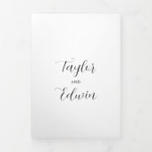 シンプルコンテンポラリー白黒モダン結婚ズ 三つ折り招待状 (カバー)