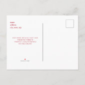 シンプルコンテンポラリーMonogram Red日付の保存 案内ポストカード (裏面)