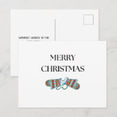 シンプルコージークリスマスミッテンズホリデーポストカード シーズンポストカード (正面/裏面)