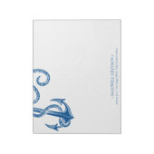 シンプルコースタルブルーいかり ノートパッド (回転)
