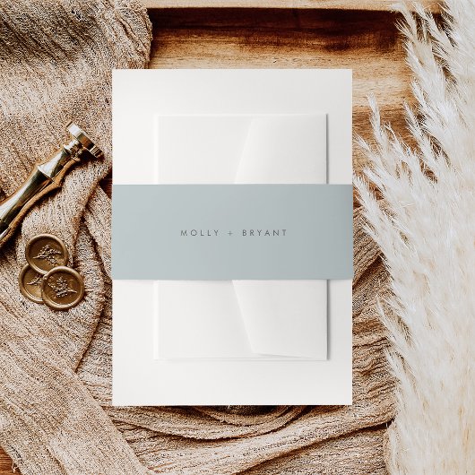 シンプルコースタルライトブルー結婚ズ 招待状ベリーバンド