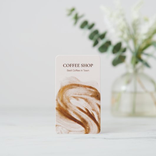 シンプルコーヒミニマルーショッププロフェッショナル 名刺 (スタンド正面)